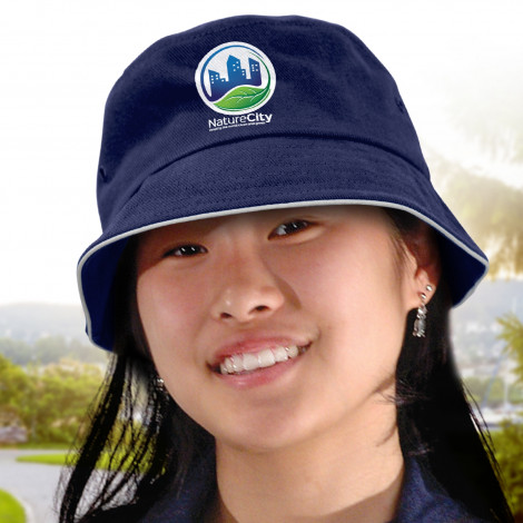 The TRENDS Bondi Bucket Hat is a premium cotton twill bucket hat with white trim & sweatband.  5 colours available.  UPF50.  Multiple branding options.