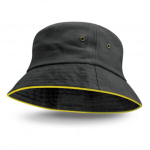 The TRENDS Bondi Bucket Hat is a premium cotton twill black bucket hat with coloured trim. UPF50. 6 colour ways. Multiple branding options.