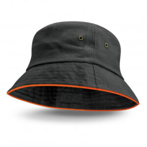 The TRENDS Bondi Bucket Hat is a premium cotton twill black bucket hat with coloured trim. UPF50. 6 colour ways. Multiple branding options.