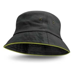 The TRENDS Bondi Bucket Hat is a premium cotton twill black bucket hat with coloured trim. UPF50. 6 colour ways. Multiple branding options.