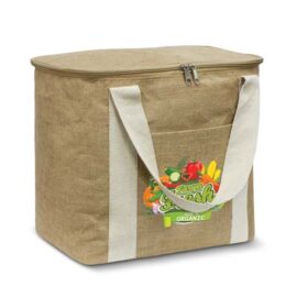 The TRENDS Bodhi Cooler Bag is a 19 litre cooler bag.  Outer is combo of natural jute and natural cotton carry handles.  Multiple branding options.