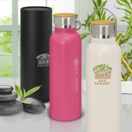 The TRENDS Nomad Deco Vacuum Bottle Powder Coated is a 650ml double wall, vacuum insulated stainless steel bottle. 24 colours. Multiple branding options.