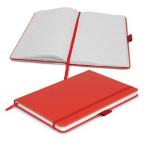 The TRENDS Kingston Notebook is a medium size, A5 notebook. Hard cover. 80 leaves. Multiple branding options available for your logo.