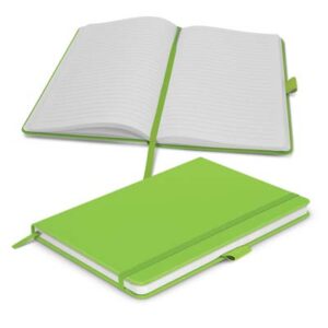 The TRENDS Kingston Notebook is a medium size, A5 notebook. Hard cover. 80 leaves. Multiple branding options available for your logo.