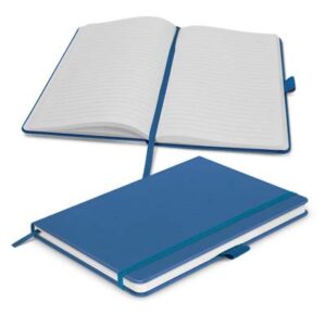The TRENDS Kingston Notebook is a medium size, A5 notebook. Hard cover. 80 leaves. Multiple branding options available for your logo.