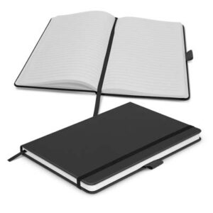 The TRENDS Kingston Notebook is a medium size, A5 notebook. Hard cover.  80 leaves.  Multiple branding options available for your logo.