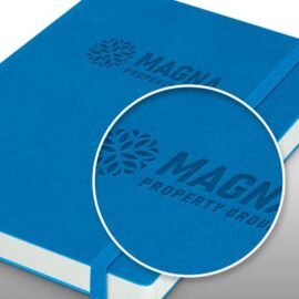 The TRENDS Hudson Notebook is an affordable A5 notebook with soft PU cover.  Multiple branding options including foil print and thermo deboss.  Great option for conferences.
