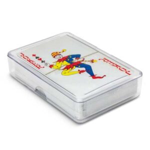 The TRENDS Saloon Playing Cards is a set of playing cards with patterned back. Branding on the clear acrylic case. Great promo products for events.