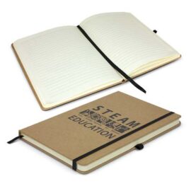The TRENDS Sienna Notebook is a medium (A5) notebook with unbleached kraft hard cover.  Printed with your logo - perfect office stationery or conference gift.