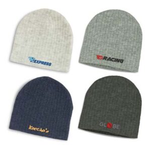 The TRENDS Nebraska Heather Cable Knit Beanie is a stylish cable knit beanie.  2 tone acrylic yarn.  Embroidery available.  4 colours.  