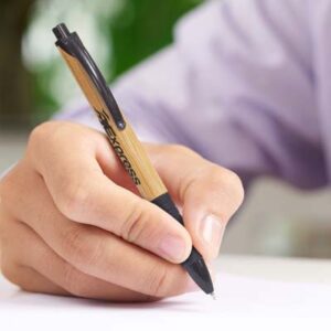 116298 TRENDS Habitat Pen The TRENDS Habitat Pen is a retractable ballpoint pen with a bamboo barrel with soft touch grip. Black. Multiple branding options. Great eco pen.