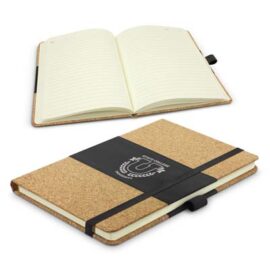 The TRENDS Inca notebook is a medium size (A5) notebook with cork and smooth PU hard cover.  80 leaves.  Available with your branding on the front.