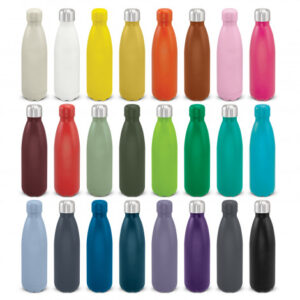 The TRENDS Mirage Powder Coated Vacuum Bottle is a trendy 500ml double wall, vacuum insulated stainless steel bottle.  Powder coated. 24 colours - available with your logo.