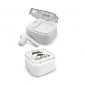 The TRENDS Tempo Bluetooth Earbuds has a self charging case, produces crystal-clear stereo sound and plays up to 3 hours. Branding available on case.
