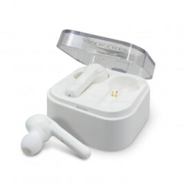 The TRENDS Tempo Bluetooth Earbuds has a self charging case, produces crystal-clear stereo sound and plays up to 3 hours. Branding available on case.