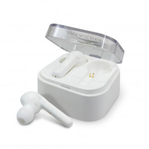 The TRENDS Tempo Bluetooth Earbuds has a self charging case, produces crystal-clear stereo sound and plays up to 3 hours. Branding available on case.