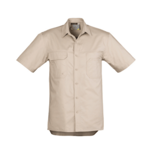 The Syzmik Mens Light Weight Tradie Shirt - Short sleeve is a 145gsm light weight cotton twill shirt.  4 colours.  Great Syzmik work shirts for tradies.