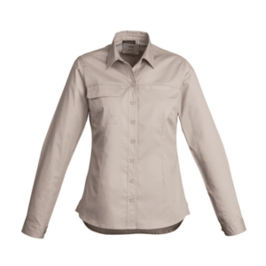 The Syzmik Womens Lightweight Long Sleeve Tradie Shirt is a 145gsm cotton twill work shirt.  In 4 colours.  8 - 24.  Great Syzmik branded workwear.