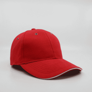 The Headwear24 6 Panel Metal Sandwich Peak is a 270gsm brushed cotton twill cap with contrast trim. 13 colours. Great branded 6 panel caps.