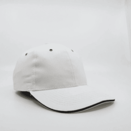 The Headwear24 6 Panel Metal Sandwich Peak is a 270gsm brushed cotton twill cap with contrast trim.  13 colours.  Great branded 6 panel caps.