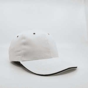 The Headwear24 6 Panel Metal Sandwich Peak is a 270gsm brushed cotton twill cap with contrast trim. 13 colours. Great branded 6 panel caps.