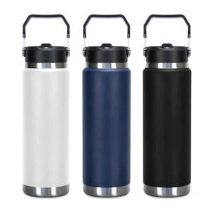 The TRENDS Frontier Hyke Vacuum Bottle is a 900ml double wall vacuum bottle. Made for the outdoors. Stainless steel, popwder coated. Straw lid. 3 colours.