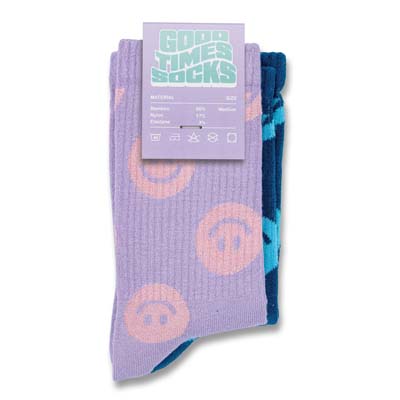 134222 TRENDS Pixel Knitted Bamboo Crew Socks