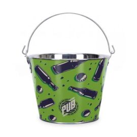 The TRENDS Riviera Ice bucket is a 5l galvanised steel ice bucket built for events and hospitality experiences. Full colour print with classic tapered design.