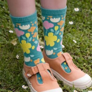 134349 TRENDS Jolly Knitted Kids Bamboo Socks The TRENDS Jolly Knitted Kids Bamboo Socks are 80% bamboo, naturally soft and breathable. 2 sizes. Custom knit and heel colour. Up to 6 colour designs.