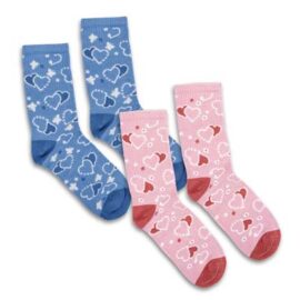 The TRENDS Jolly Knitted Bamboo Kids Socks are a set of 2 pairs of crew socks. 80% bamboo. Custom colour knit and heel. Up to 6 colours. 2 sizes.