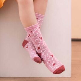 The TRENDS Jolly Knitted Bamboo Kids Socks are a set of 2 pairs of crew socks. 80% bamboo. Custom colour knit and heel. Up to 6 colours. 2 sizes.