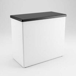 The TRENDS Rectangular Display Counter is a portable & professional display solution for events, trade shows & more. Modular aluminium frame. Interchangeable graphics.