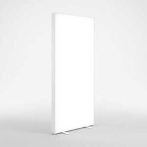 The TRENDS Portable Event Lightbox Bannerstand is a lightweight, portable bannerstand with intergrated LEDS.  Framless fabric.  Interchangeable graphics. 