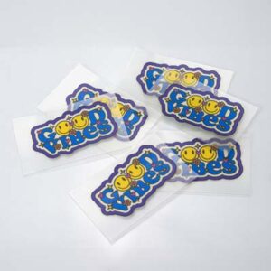 The TRENDS Prism Print is a 60mm x 40mm individually cutm DTF Sticker.  Full Colour, high gloss print with a premium finish.  