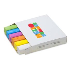 The STAEDTLER Assorted Sidewalk Chalk Set includes 6 bright chalks.  Washable for easy clean up.  Branding on the box.  Great promo product for all ages.