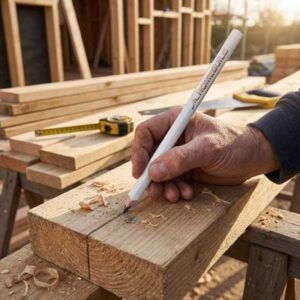 The STAEDTLER Carpenters Pencil is a wooden pencil with durable white lacquered finish. Oval barrel.  Printed or engraved with your logo.