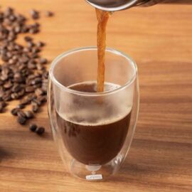 The Bodum Pavina Double Wall Glasses are a set of 2 medium, double wall glass tumblers. Mouth blown, heat resistant borosilicate. Silicone vent.