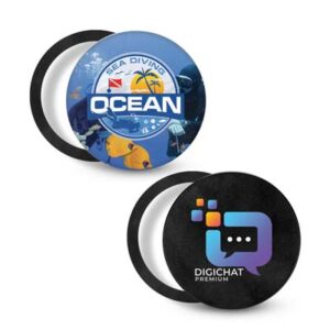 The TRENDS Multi-functional magnetic badge is a versatile promo product. Attach to fridge, phone or use as a badge. Full colour branding available.
