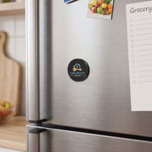 The TRENDS Multi-functional magnetic badge is a versatile promo product. Attach to fridge, phone or use as a badge. Full colour branding available.